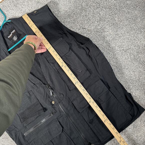 Humvee Adventure Gear Vest Mens XL Black Utility Photography Safari Mesh Pockets - Picture 2 of 13